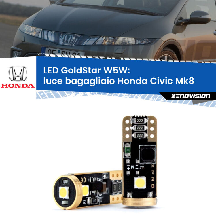 <strong>Luce Bagagliaio LED Honda Civic</strong> Mk8 2005 - 2010: ottima luminosità a 360 gradi. Si inseriscono ovunque. Canbus, Top Quality.