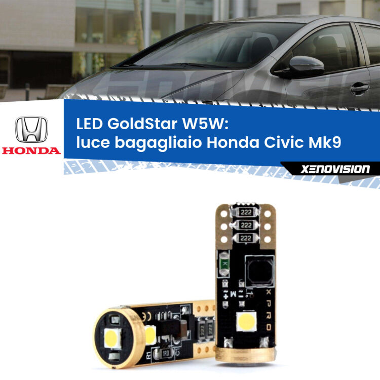 <strong>Luce Bagagliaio LED Honda Civic</strong> Mk9 2011 - 2015: ottima luminosità a 360 gradi. Si inseriscono ovunque. Canbus, Top Quality.