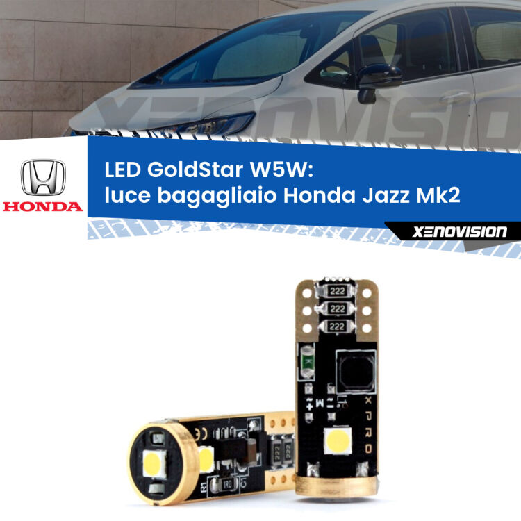 <strong>Luce Bagagliaio LED Honda Jazz</strong> Mk2 2002 - 2008: ottima luminosità a 360 gradi. Si inseriscono ovunque. Canbus, Top Quality.