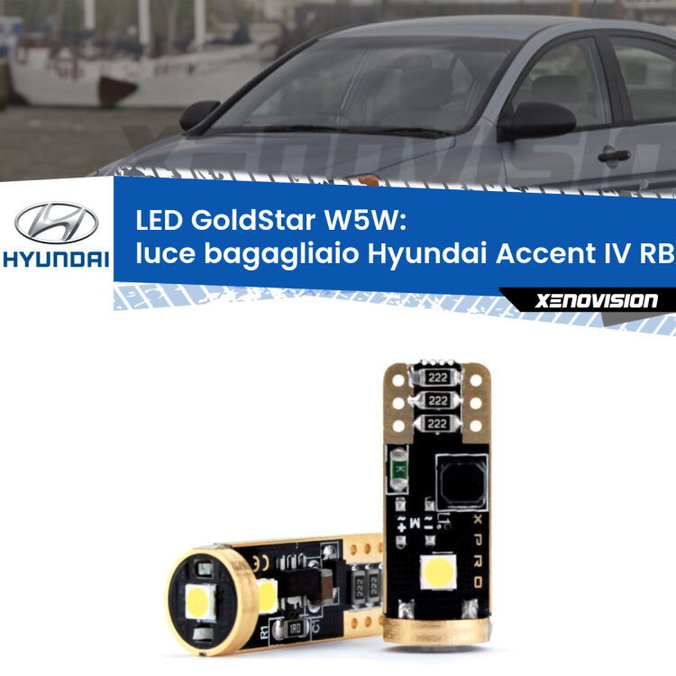 <strong>Luce Bagagliaio LED Hyundai Accent IV</strong> RB 2010 in poi: ottima luminosità a 360 gradi. Si inseriscono ovunque. Canbus, Top Quality.