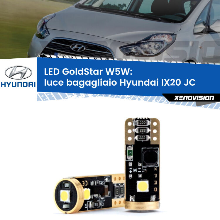 <strong>Luce Bagagliaio LED Hyundai IX20</strong> JC 2010 in poi: ottima luminosità a 360 gradi. Si inseriscono ovunque. Canbus, Top Quality.