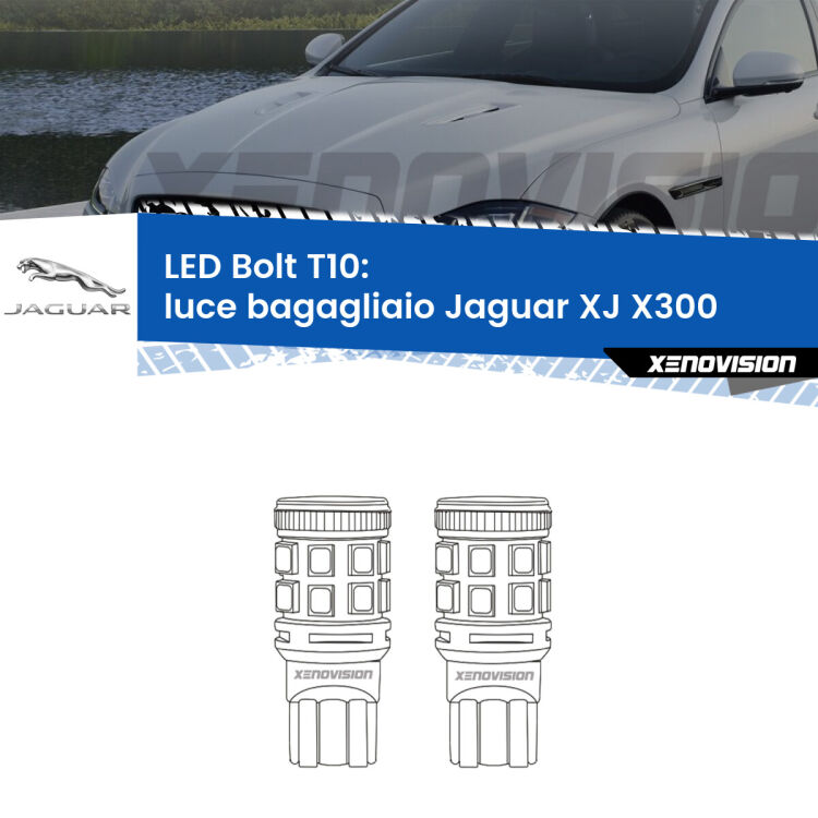 <strong>Luce Bagagliaio LED per Jaguar XJ</strong> X300 1994 - 1997. Coppia lampade <strong>T10</strong> modello Bolt canbus.