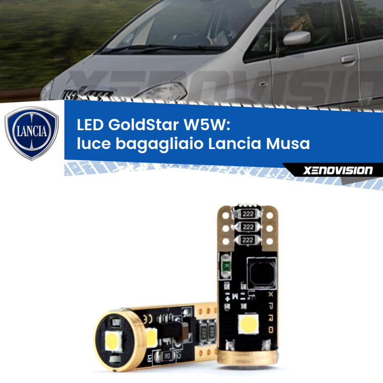 <strong>Luce Bagagliaio LED Lancia Musa</strong>  2004 - 2012: ottima luminosità a 360 gradi. Si inseriscono ovunque. Canbus, Top Quality.