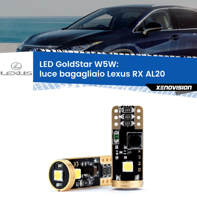 <strong>Luce Bagagliaio LED Lexus RX</strong> AL20 2015 - 2021: ottima luminosità a 360 gradi. Si inseriscono ovunque. Canbus, Top Quality.