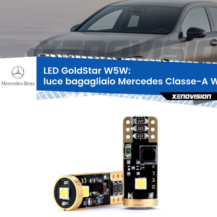 <strong>Luce Bagagliaio LED Mercedes Classe-A</strong> W176 2012 - 2018: ottima luminosità a 360 gradi. Si inseriscono ovunque. Canbus, Top Quality.