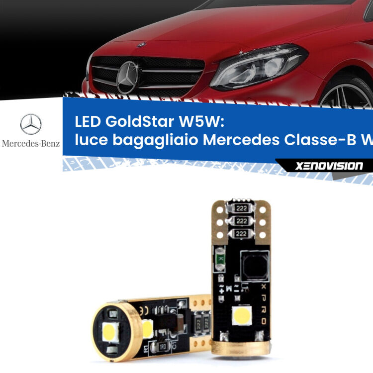 <strong>Luce Bagagliaio LED Mercedes Classe-B</strong> W246, W242 2011 - 2018: ottima luminosità a 360 gradi. Si inseriscono ovunque. Canbus, Top Quality.