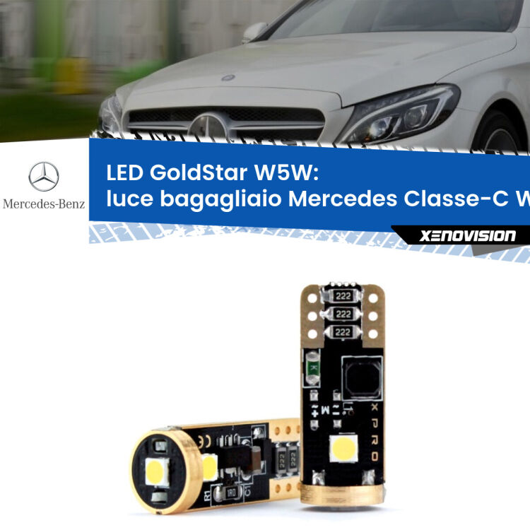 <strong>Luce Bagagliaio LED Mercedes Classe-C</strong> W205 2013 - 2018: ottima luminosità a 360 gradi. Si inseriscono ovunque. Canbus, Top Quality.