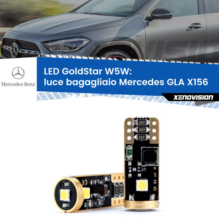 <strong>Luce Bagagliaio LED Mercedes GLA</strong> X156 2013 in poi: ottima luminosità a 360 gradi. Si inseriscono ovunque. Canbus, Top Quality.