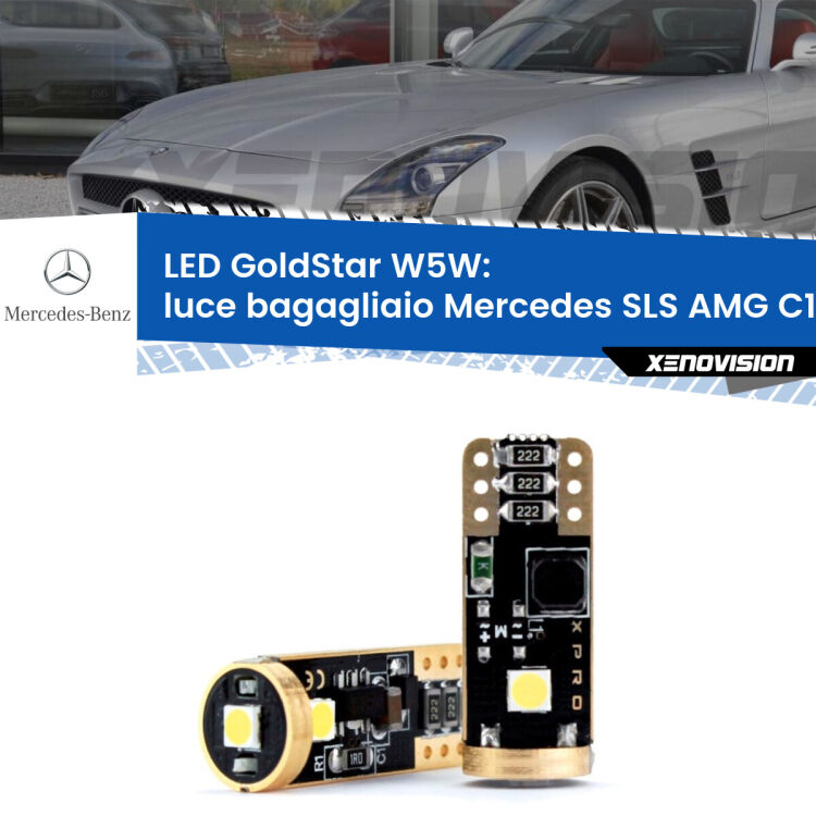 <strong>Luce Bagagliaio LED Mercedes SLS AMG</strong> C197 2010 in poi: ottima luminosità a 360 gradi. Si inseriscono ovunque. Canbus, Top Quality.