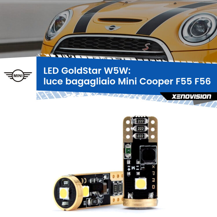 <strong>Luce Bagagliaio LED Mini Cooper</strong> F55 F56 2013 - 2017: ottima luminosità a 360 gradi. Si inseriscono ovunque. Canbus, Top Quality.