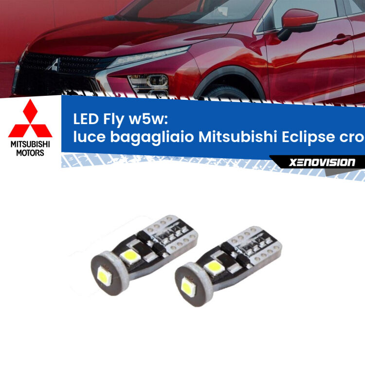 <strong>luce bagagliaio LED per Mitsubishi Eclipse cross</strong> GK 2017 in poi. Coppia lampadine <strong>w5w</strong> Canbus compatte modello Fly Xenovision.