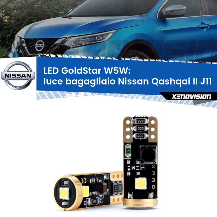 <strong>Luce Bagagliaio LED Nissan Qashqai II</strong> J11 2014 in poi: ottima luminosità a 360 gradi. Si inseriscono ovunque. Canbus, Top Quality.