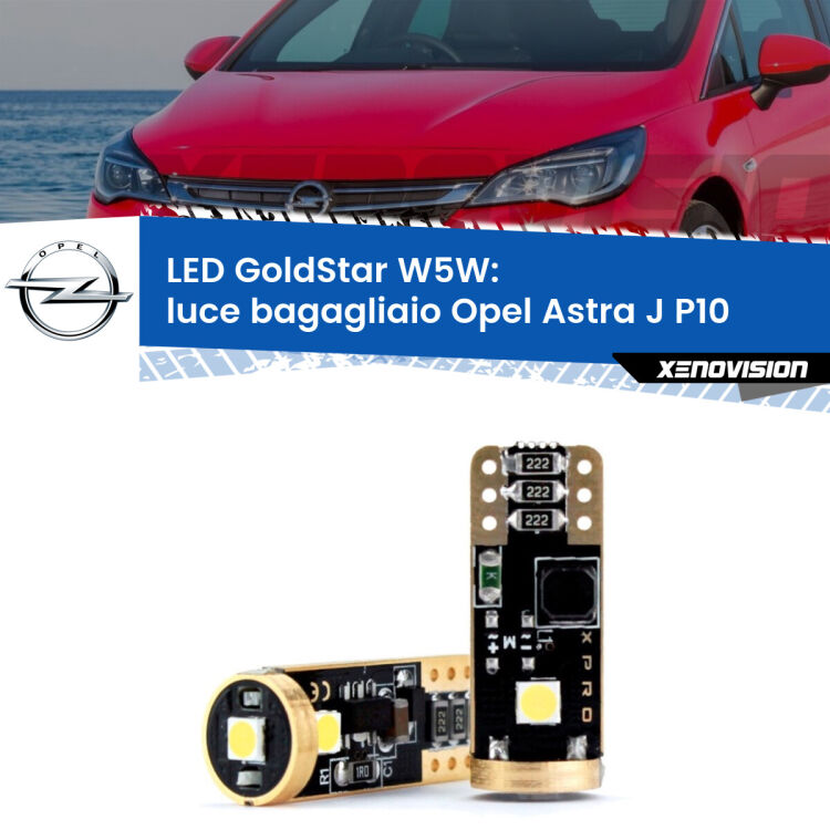 <strong>Luce Bagagliaio LED Opel Astra J</strong> P10 2009 - 2015: ottima luminosità a 360 gradi. Si inseriscono ovunque. Canbus, Top Quality.