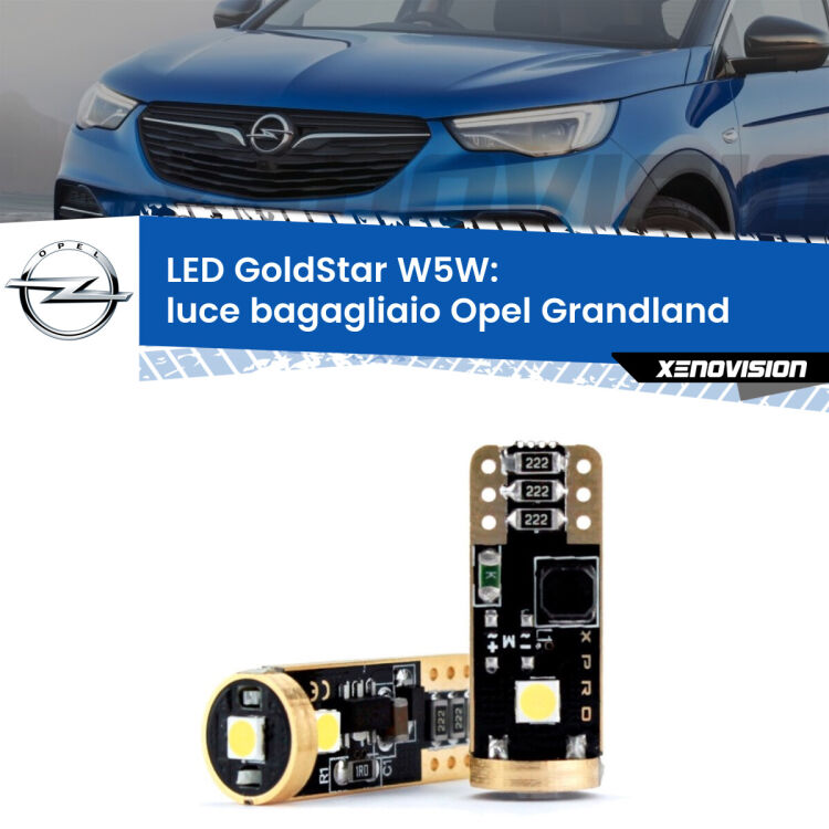 <strong>Luce Bagagliaio LED Opel Grandland</strong>  2017 in poi: ottima luminosità a 360 gradi. Si inseriscono ovunque. Canbus, Top Quality.