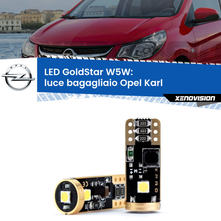 <strong>Luce Bagagliaio LED Opel Karl</strong>  2015 - 2018: ottima luminosità a 360 gradi. Si inseriscono ovunque. Canbus, Top Quality.