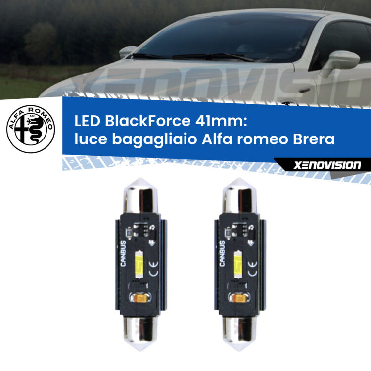 <strong>Luce Bagagliaio LED per Alfa romeo Brera</strong>  2006 - 2010. Coppia lampade <strong>C5W</strong> 41mm modello BlackForce canbus.