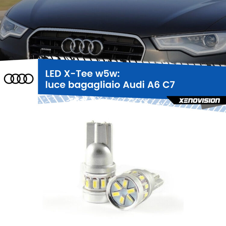 <strong>LED luce bagagliaio per Audi A6</strong> C7 2010 - 2018. Lampade <strong>W5W</strong> modello X-Tee Xenovision top di gamma.