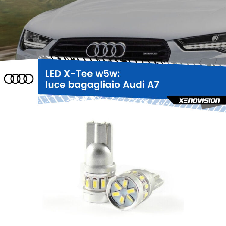 <strong>LED luce bagagliaio per Audi A7</strong>  2010 - 2018. Lampade <strong>W5W</strong> modello X-Tee Xenovision top di gamma.