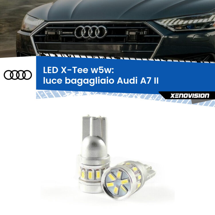 <strong>LED luce bagagliaio per Audi A7</strong> II 2019 in poi. Lampade <strong>W5W</strong> modello X-Tee Xenovision top di gamma.