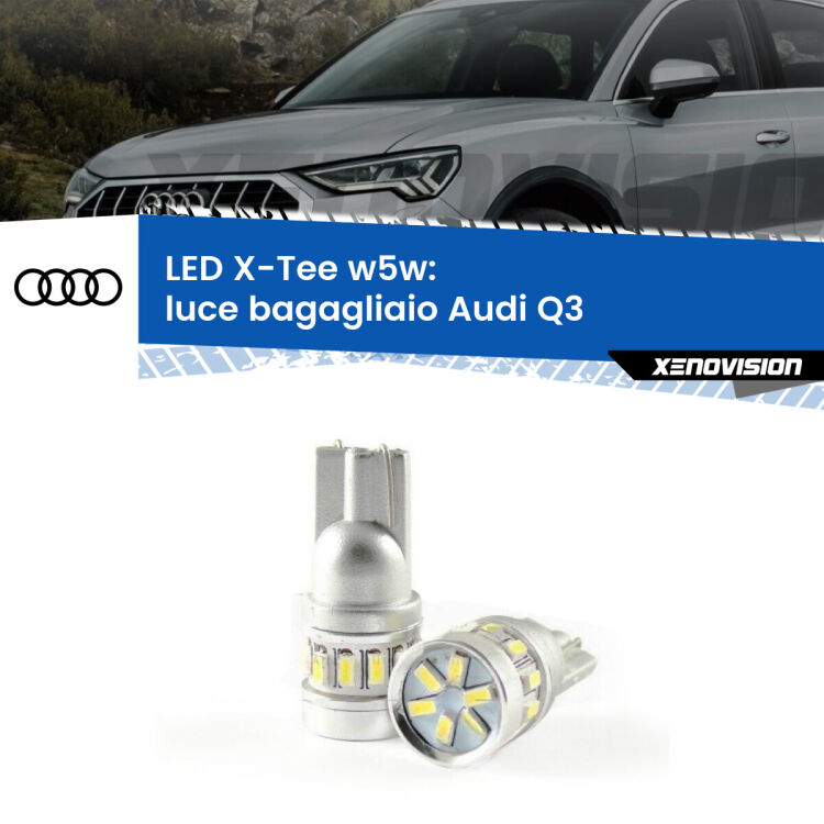 <strong>LED luce bagagliaio per Audi Q3</strong>  2011 - 2018. Lampade <strong>W5W</strong> modello X-Tee Xenovision top di gamma.