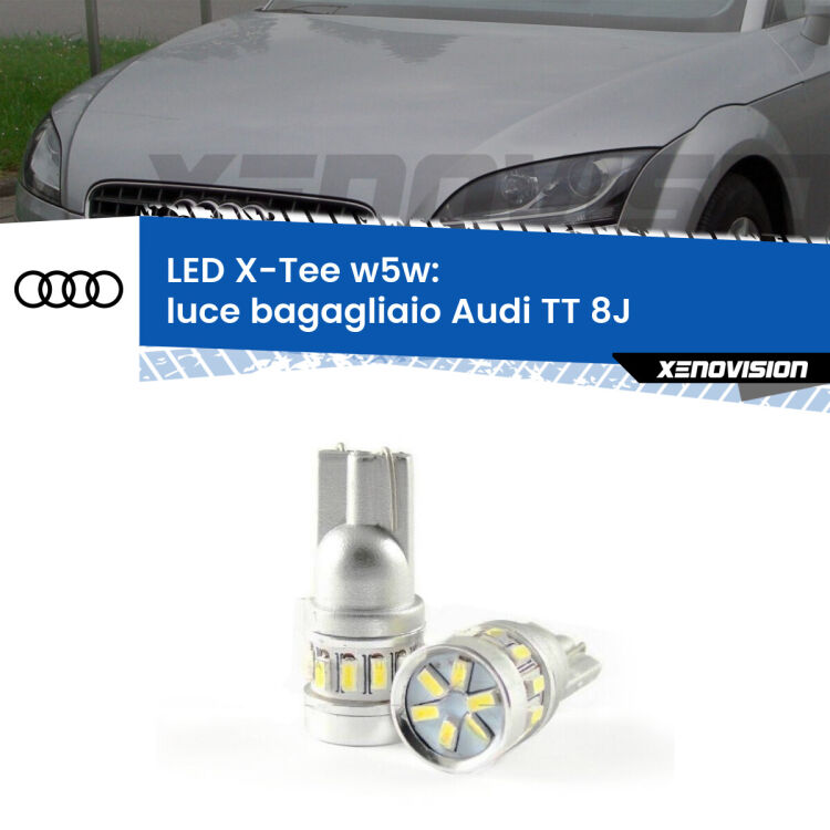 <strong>LED luce bagagliaio per Audi TT</strong> 8J 2006 - 2014. Lampade <strong>W5W</strong> modello X-Tee Xenovision top di gamma.