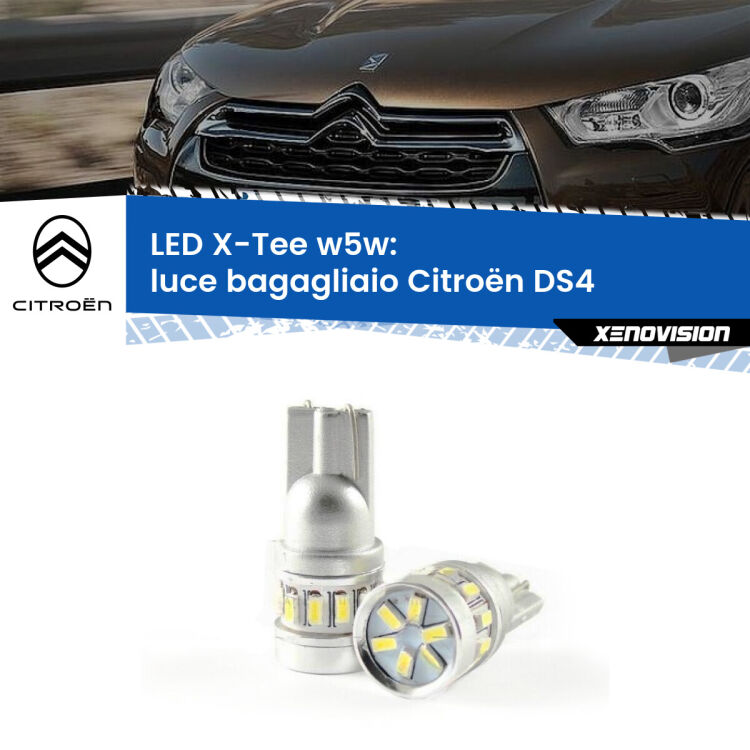 <strong>LED luce bagagliaio per Citroën DS4</strong>  2011 - 2015. Lampade <strong>W5W</strong> modello X-Tee Xenovision top di gamma.