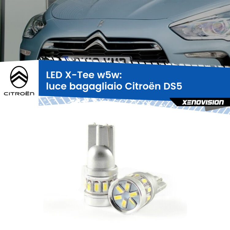 <strong>LED luce bagagliaio per Citroën DS5</strong>  2011 - 2015. Lampade <strong>W5W</strong> modello X-Tee Xenovision top di gamma.