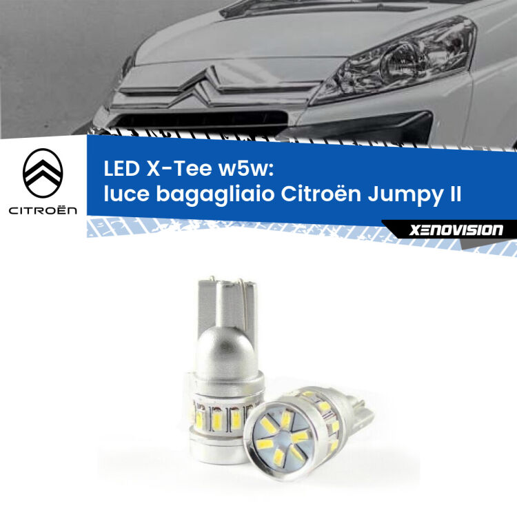 <strong>LED luce bagagliaio per Citroën Jumpy</strong> II 2006 - 2015. Lampade <strong>W5W</strong> modello X-Tee Xenovision top di gamma.