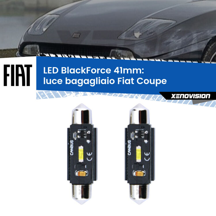 <strong>Luce Bagagliaio LED per Fiat Coupe</strong>  1993 - 2000. Coppia lampade <strong>C5W</strong> 41mm modello BlackForce canbus.