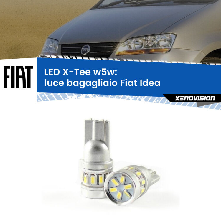 <strong>LED luce bagagliaio per Fiat Idea</strong>  2003 - 2015. Lampade <strong>W5W</strong> modello X-Tee Xenovision top di gamma.