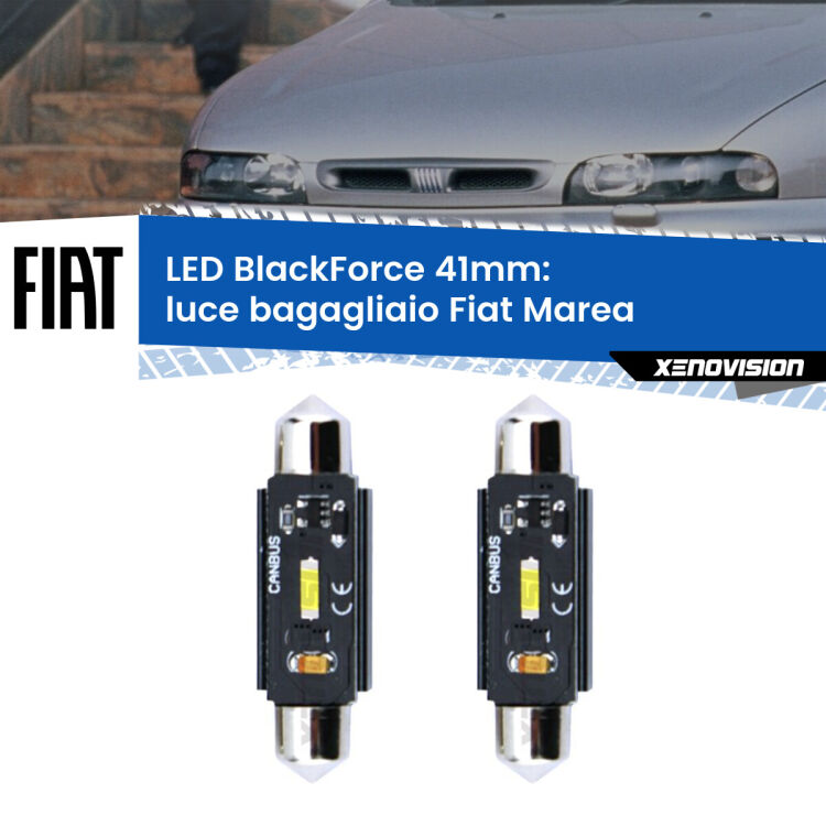 <strong>Luce Bagagliaio LED per Fiat Marea</strong>  1996 - 2002. Coppia lampade <strong>C5W</strong> 41mm modello BlackForce canbus.