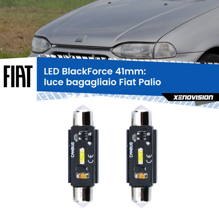 <strong>Luce Bagagliaio LED per Fiat Palio</strong>  1996 - 2003. Coppia lampade <strong>C5W</strong> 41mm modello BlackForce canbus.