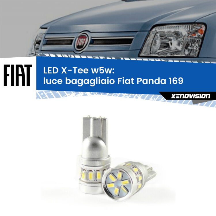 <strong>LED luce bagagliaio per Fiat Panda</strong> 169 2003 - 2012. Lampade <strong>W5W</strong> modello X-Tee Xenovision top di gamma.