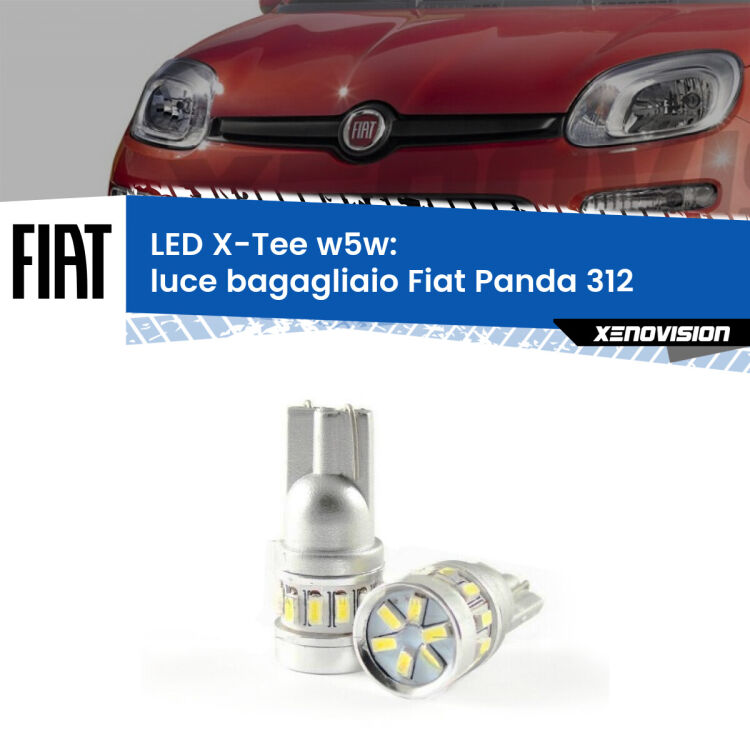 <strong>LED luce bagagliaio per Fiat Panda</strong> 312 2012 in poi. Lampade <strong>W5W</strong> modello X-Tee Xenovision top di gamma.