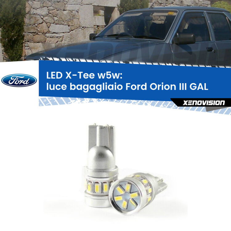 <strong>LED luce bagagliaio per Ford Orion III</strong> GAL 1990 - 1993. Lampade <strong>W5W</strong> modello X-Tee Xenovision top di gamma.