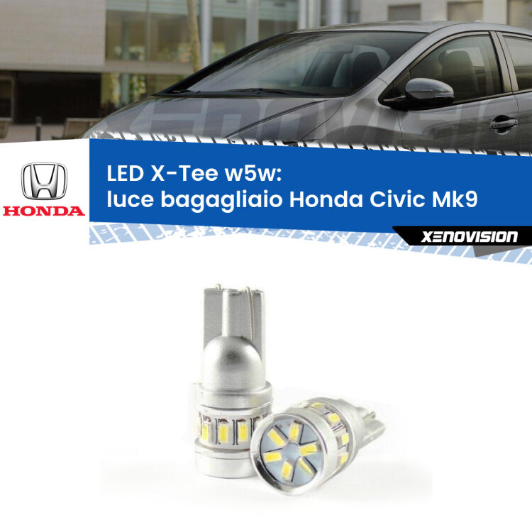 <strong>LED luce bagagliaio per Honda Civic</strong> Mk9 2011 - 2015. Lampade <strong>W5W</strong> modello X-Tee Xenovision top di gamma.