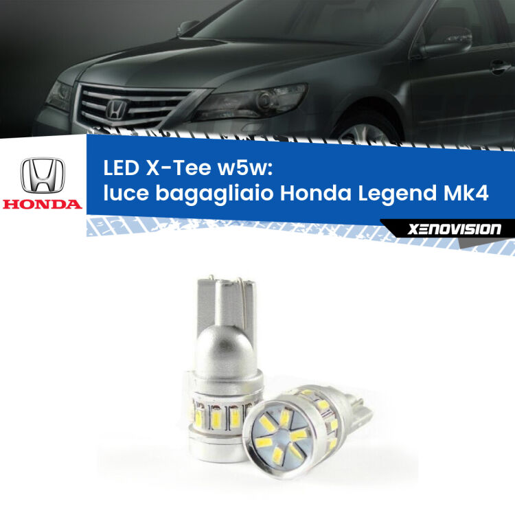 <strong>LED luce bagagliaio per Honda Legend</strong> Mk4 2006 - 2013. Lampade <strong>W5W</strong> modello X-Tee Xenovision top di gamma.