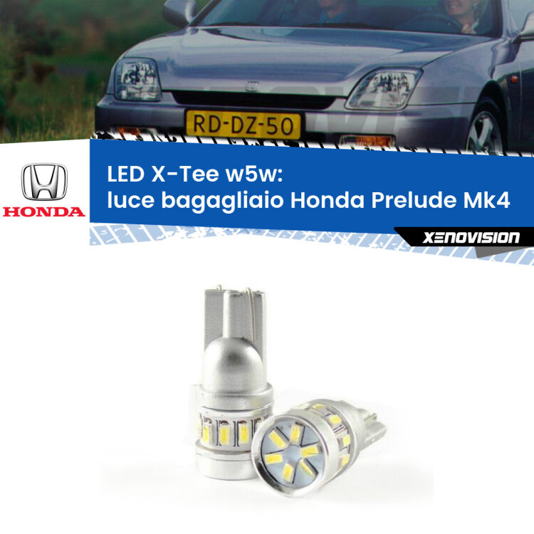 <strong>LED luce bagagliaio per Honda Prelude</strong> Mk4 1992 - 1996. Lampade <strong>W5W</strong> modello X-Tee Xenovision top di gamma.