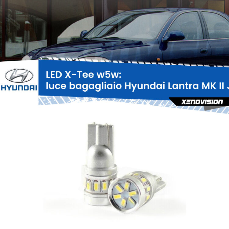 <strong>LED luce bagagliaio per Hyundai Lantra MK II</strong> J-2 prima serie. Lampade <strong>W5W</strong> modello X-Tee Xenovision top di gamma.