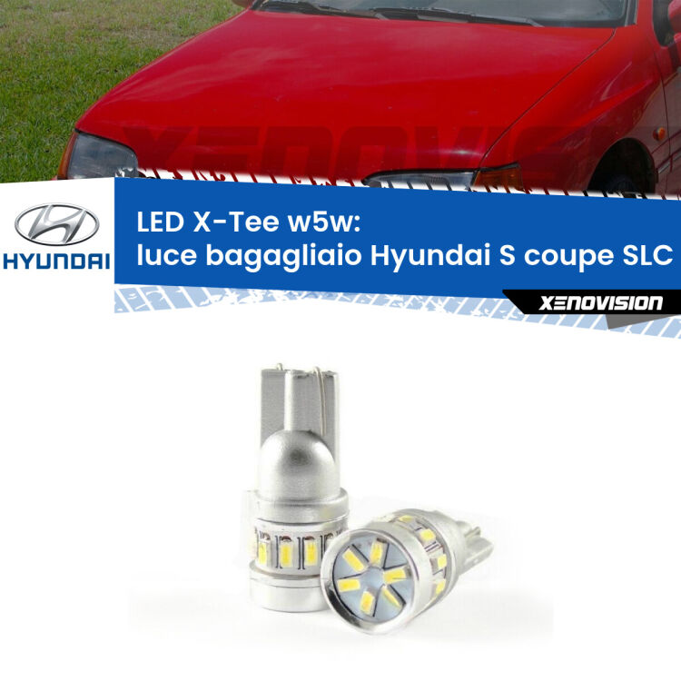 <strong>LED luce bagagliaio per Hyundai S coupe</strong> SLC 1990 - 1996. Lampade <strong>W5W</strong> modello X-Tee Xenovision top di gamma.