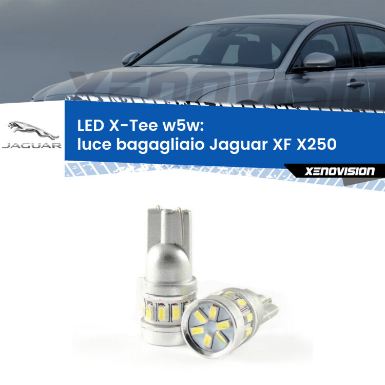 <strong>LED luce bagagliaio per Jaguar XF</strong> X250 2007 - 2015. Lampade <strong>W5W</strong> modello X-Tee Xenovision top di gamma.