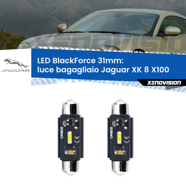 <strong>Luce Bagagliaio LED per Jaguar XK 8</strong> X100 1996 - 2005. Coppia lampade <strong>C5W</strong> 31mm modello BlackForce canbus.