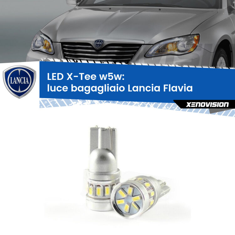 <strong>LED luce bagagliaio per Lancia Flavia</strong>  2012 - 2014. Lampade <strong>W5W</strong> modello X-Tee Xenovision top di gamma.