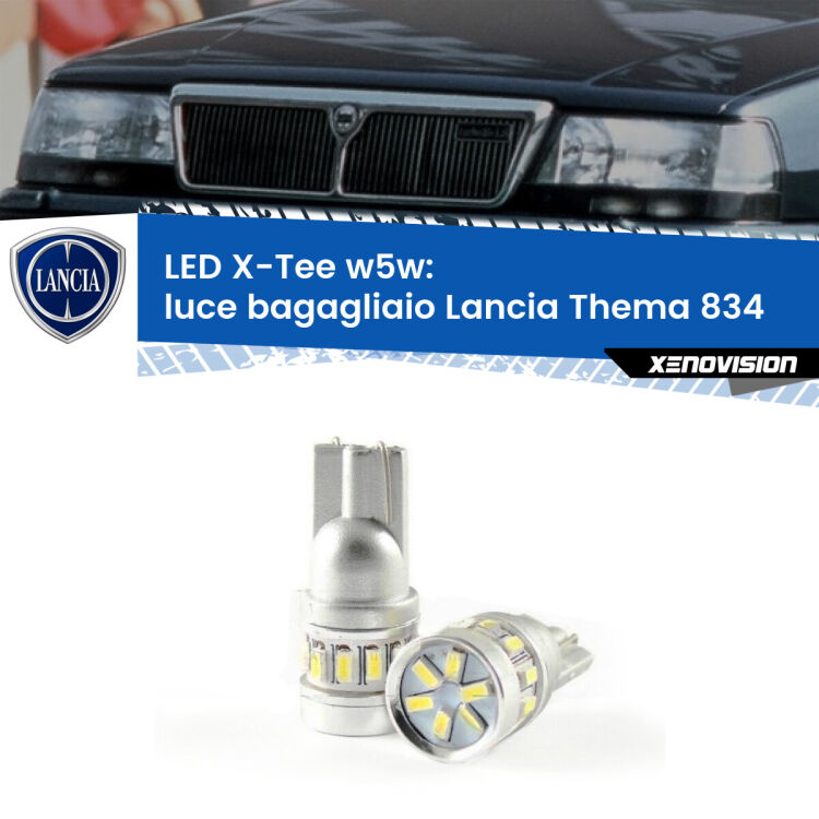 <strong>LED luce bagagliaio per Lancia Thema</strong> 834 1984 - 1994. Lampade <strong>W5W</strong> modello X-Tee Xenovision top di gamma.