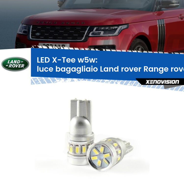 <strong>LED luce bagagliaio per Land rover Range rover III</strong> L322 2002 - 2012. Lampade <strong>W5W</strong> modello X-Tee Xenovision top di gamma.