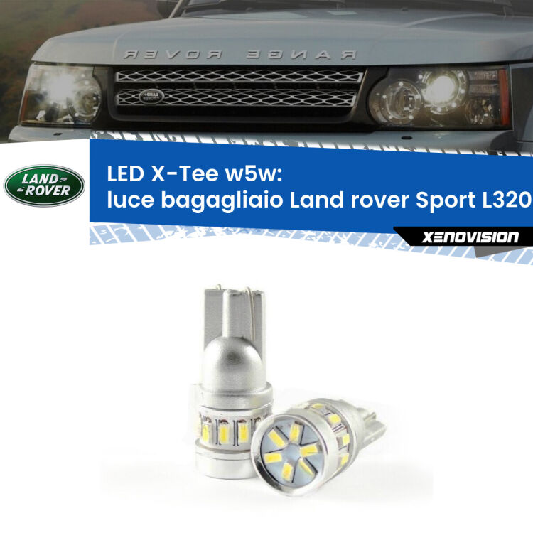 <strong>LED luce bagagliaio per Land rover Sport</strong> L320 2005 - 2013. Lampade <strong>W5W</strong> modello X-Tee Xenovision top di gamma.