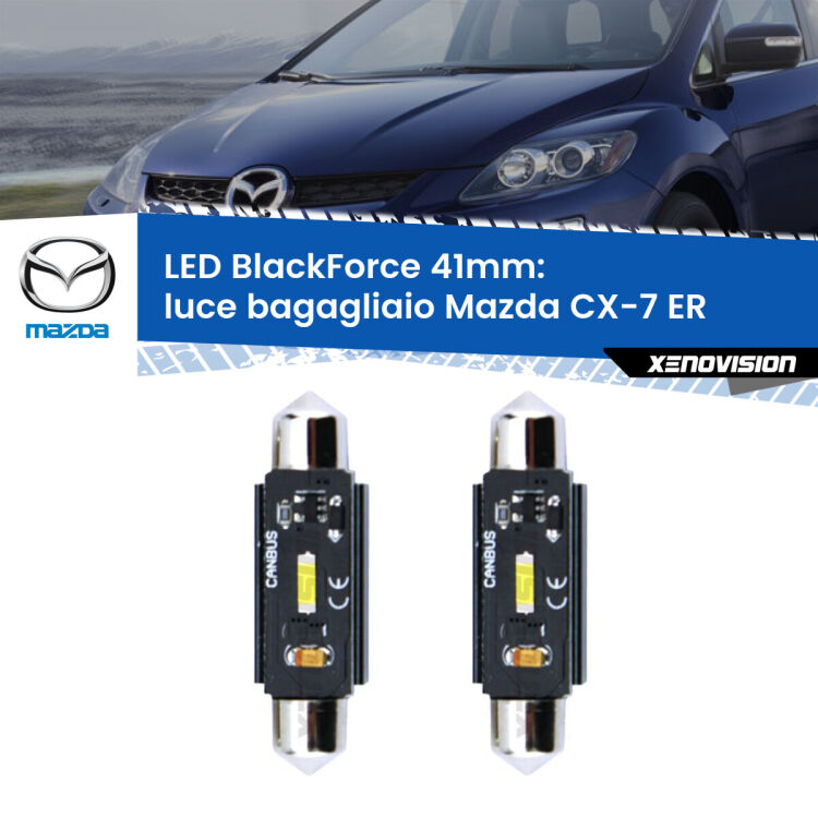 <strong>Luce Bagagliaio LED per Mazda CX-7</strong> ER 2006 - 2014. Coppia lampade <strong>C5W</strong> 41mm modello BlackForce canbus.