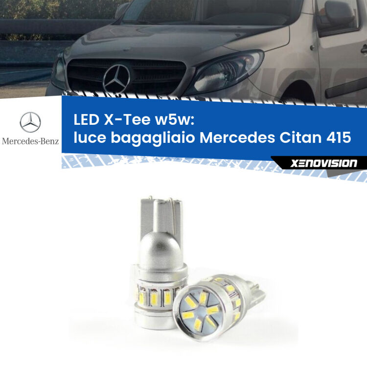 <strong>LED luce bagagliaio per Mercedes Citan</strong> 415 2012 in poi. Lampade <strong>W5W</strong> modello X-Tee Xenovision top di gamma.