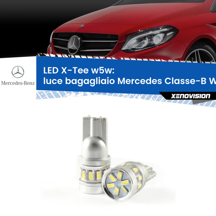 <strong>LED luce bagagliaio per Mercedes Classe-B</strong> W246, W242 2011 - 2018. Lampade <strong>W5W</strong> modello X-Tee Xenovision top di gamma.