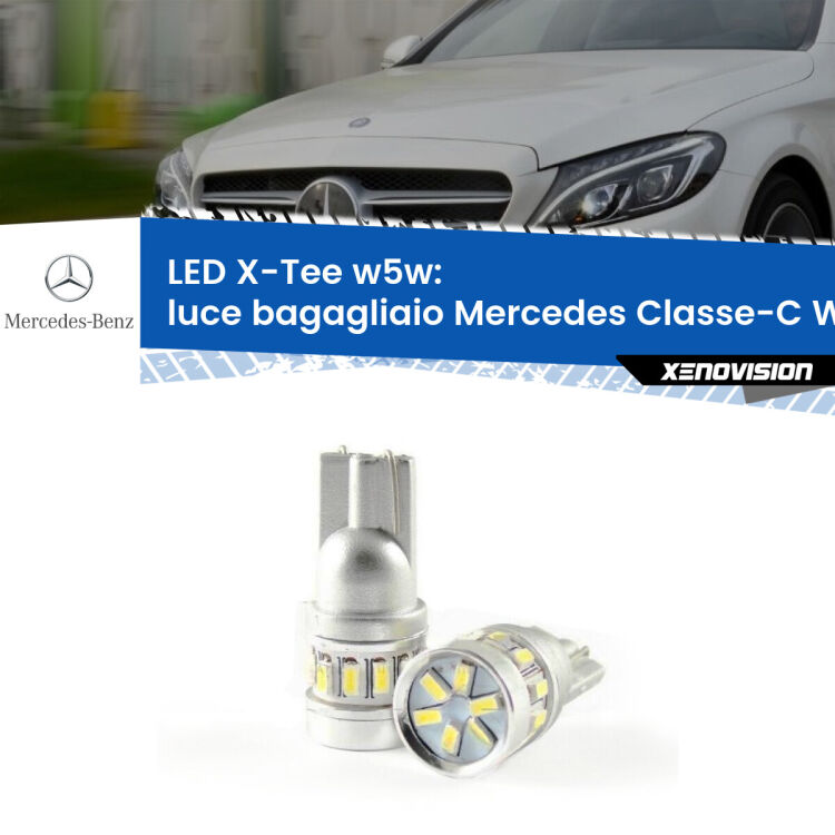 <strong>LED luce bagagliaio per Mercedes Classe-C</strong> W205 2013 - 2018. Lampade <strong>W5W</strong> modello X-Tee Xenovision top di gamma.